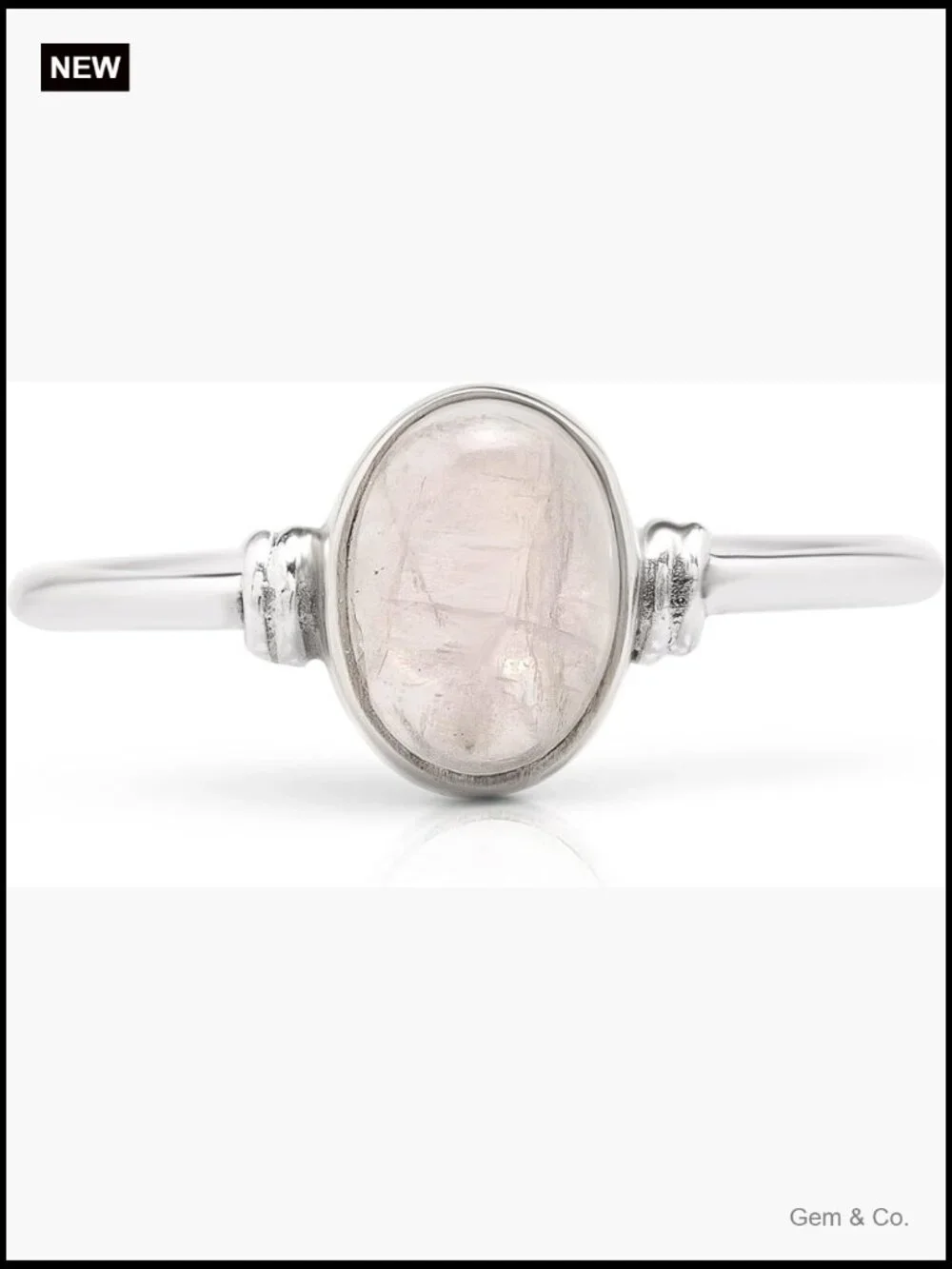 Oval Moonstone 925 Sterling Silver Ring Boho Chic Size 5-11 Bezel Set